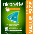 Nicorette Nicotine Gum, 2 mg, Fresh Fruit - 210 pieces