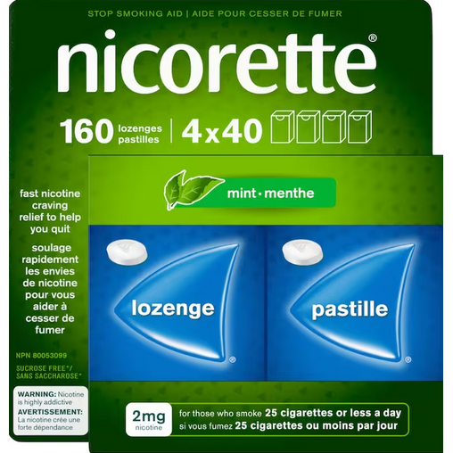 Nicorette Nicotine Lozenges 2 mg Mint - 160 pieces