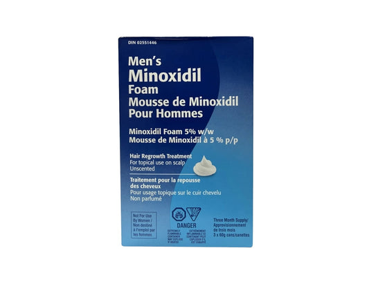Taro Men's Minoxidil Foam 5% - 3 x 60 g current product packaging