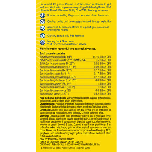 Renew Life Ultimate Flora Women's Daily Care Probiotic, 30 ct
