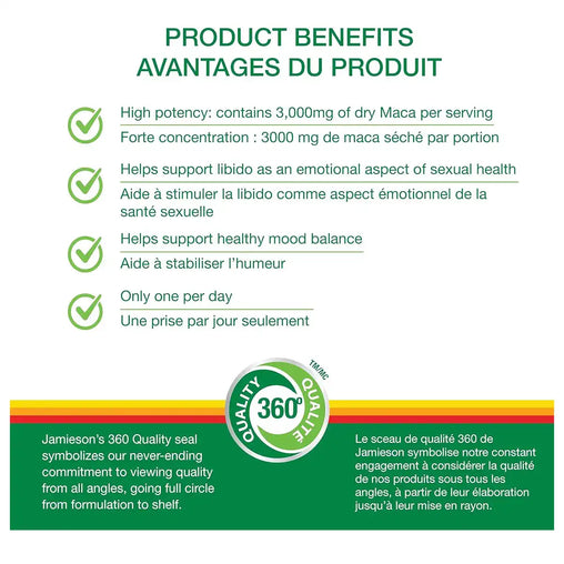 Jamieson Maca 3000 mg - 60 Capsules