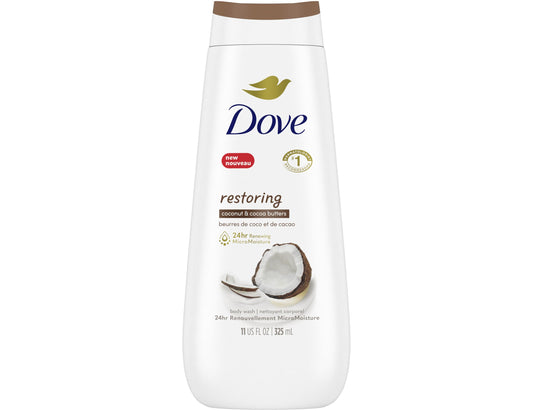 Dove Restoring Body Wash, Coconut & Cocoa Butters, 325 mL