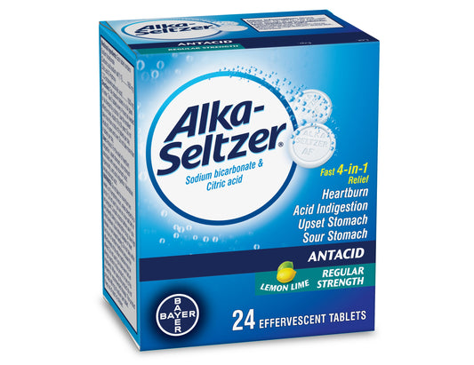 Alka-Seltzer Antacid Lemon Lime – 24 Effervescent Tablets