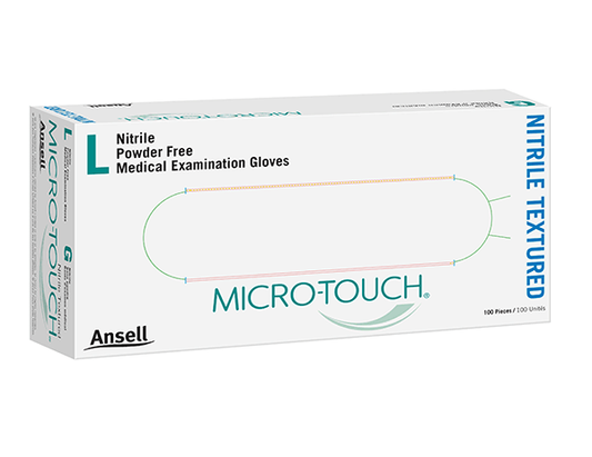 Ansell Gloves Micro-Touch Nitrile Textured Large - 100 Count