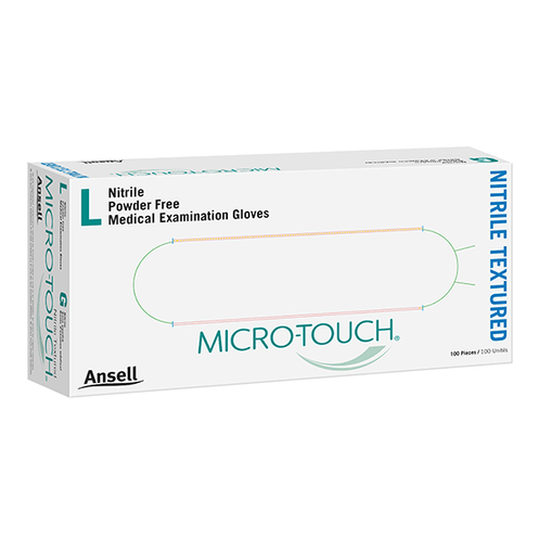 Ansell Gloves Micro-Touch Nitrile Textured Large - 100 Count