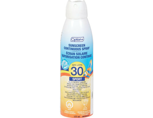 Option+ Sunscreen Continuous Spray Sport, SPF 30 – 177ml