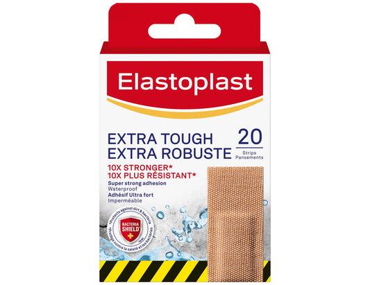 Elastoplast Extra Tough Waterproof Bandages - 20 Count product packaging
