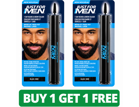Just For Men 1-Day Beard & Brow Colour Black - 1 Count (2-Pack, Total: 2 Count)