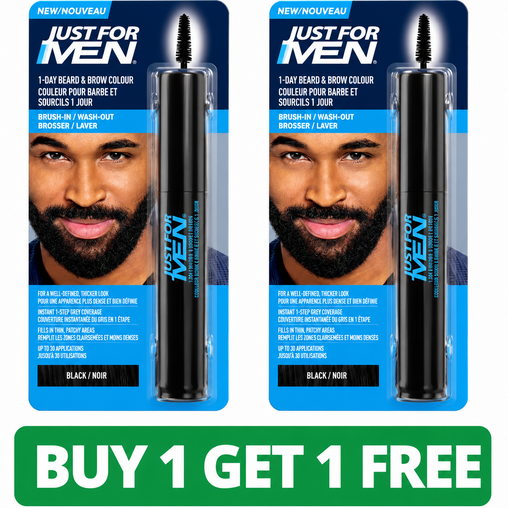 Just For Men 1-Day Beard & Brow Colour Black - 1 Count (2-Pack, Total: 2 Count)