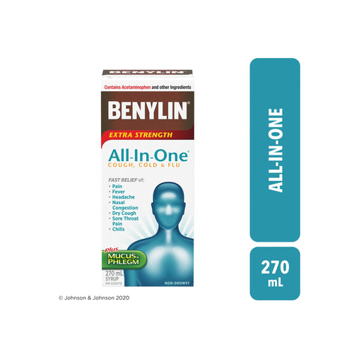 Benylin Extra Strength All-in-One Cold & Flu Relief – 270 mL