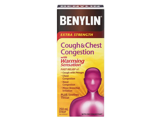 Benylin Extra Strength Cough & Chest Congestion with Warming Sensation, 250 mL