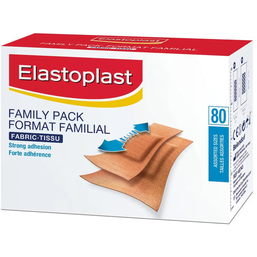 Elastoplast Fabric Family Pack Bandages - 80 Count product packaging