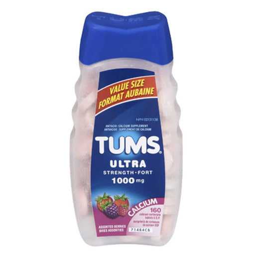 Tums Ultra Strength Assorted Berries 1000 mg, 160 Tablets