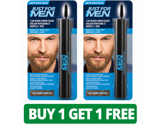 Just For Men 1-Day Beard & Brow Colour Light Brown - 1 Count (2-Pack, Total: 2 Count)