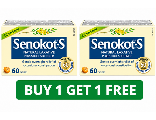 Senokot-S Stool Softener Laxative – 60 Tablets (2-Pack, Total: 120 Tablets)