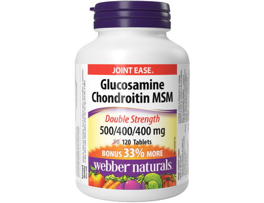 Webber Naturals Glucosamine Chondroitin MSM Double Strength 500/400/400 mg - 120 Tablets