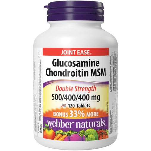 Webber Naturals Glucosamine Chondroitin MSM Double Strength 500/400/400 mg - 120 Tablets