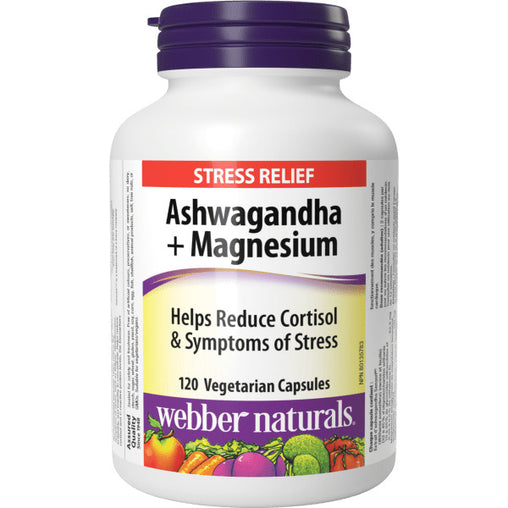 Webber Naturals Ashwagandha + Magnesium - 120 Vegetarian Capsules