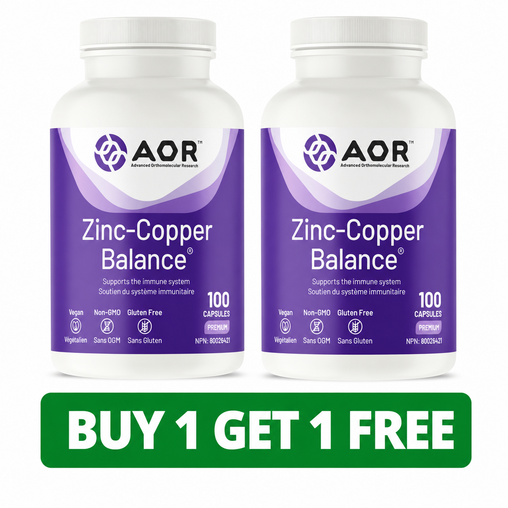AOR Zinc Copper Balance 17 mg - 100 Capsules (2-Pack, Total: 200 Capsules)