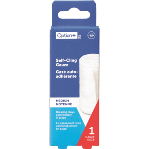 Option+ Self-Cling Gauze Medium (7.6cm x 4.1m) - 1 Count
