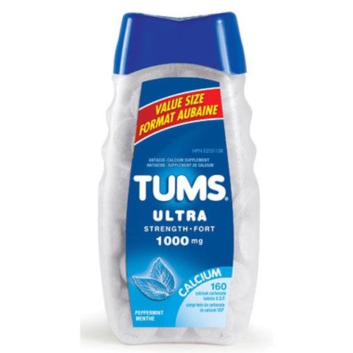 Tums Ultra Strength Peppermint 1000 mg, 160 Tablets
