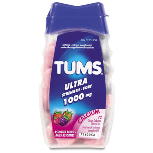 Tums Ultra Strength Assorted Berries 1000 mg, 72 Tablets