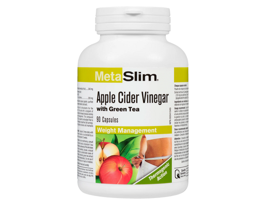 MetaSlim Apple Cider Vinegar with Green Tea Weight Management, 90 Capsules