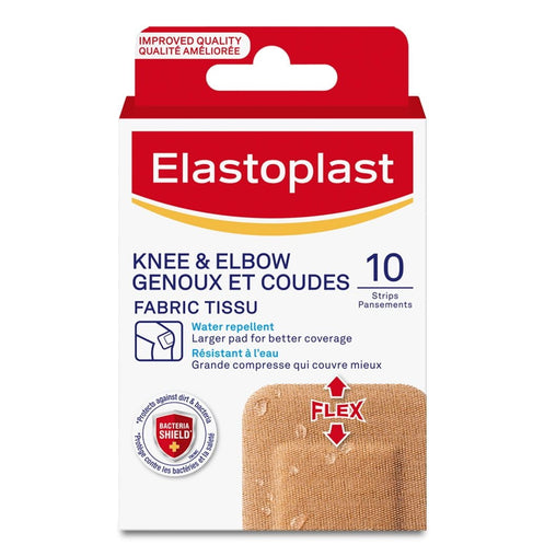 Elastoplast Flexible Fabric Knee & Elbow Bandages - 10 Count product packaging