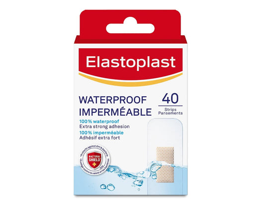 Elastoplast Waterproof Bandages, Assorted Sizes - 40 Count product packaging