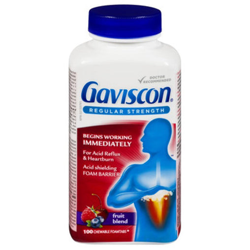 Gaviscon Regular Strength Fruit Blend, 100 Chewable Tablets