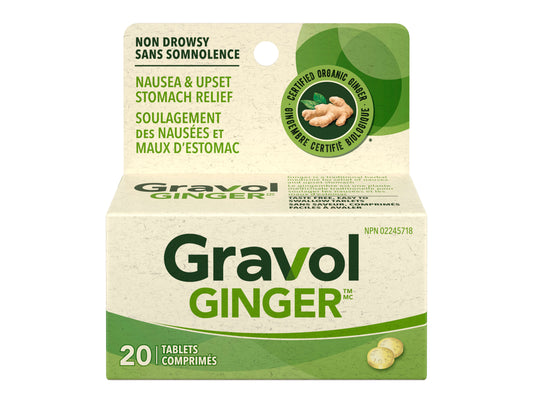 Gravol Ginger Tablets, 20 ct