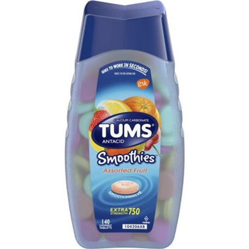 Tums Smoothies Extra Strength Assorted Fruit 750 mg, 140 Tablets