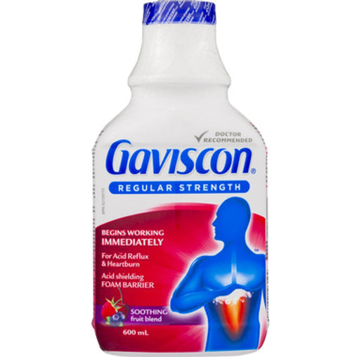 Gaviscon Regular Strength Soothing Liquid Fruit Blend, 600 mL