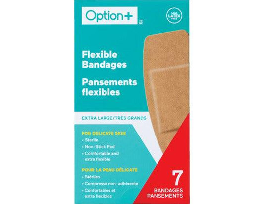 Option+ Flexible Bandages, Extra Large - 7 Bandages current product packaging