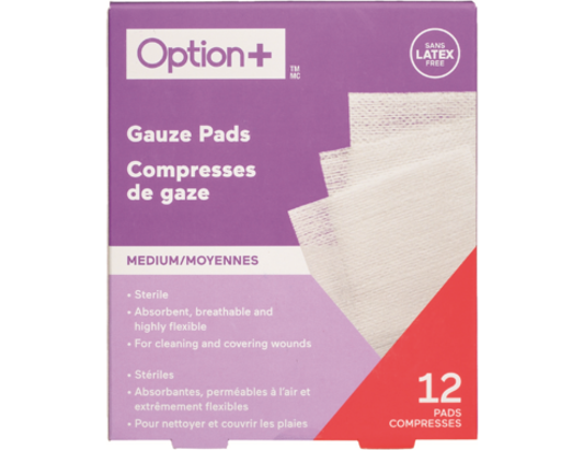 Option+ Sterile Gauze Pads, 3 x 3 in - 12 Pads current product packaging