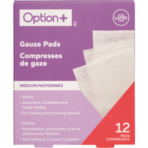 Option+ Sterile Gauze Pads, 3 x 3 in - 12 Pads current product packaging