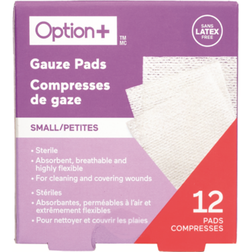 Option+ Sterile Gauze Pads, 2 x 2 in - 12 Pads current product packaging