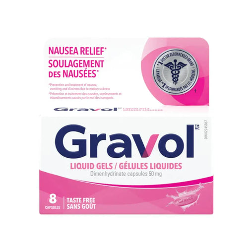 Gravol Liquid Gel Capsules 50 mg - 8 Count