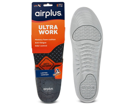 Airplus Ultra Work Memory Plus Insoles for Men, Sizes 7–13 - 1 Pair product packaging