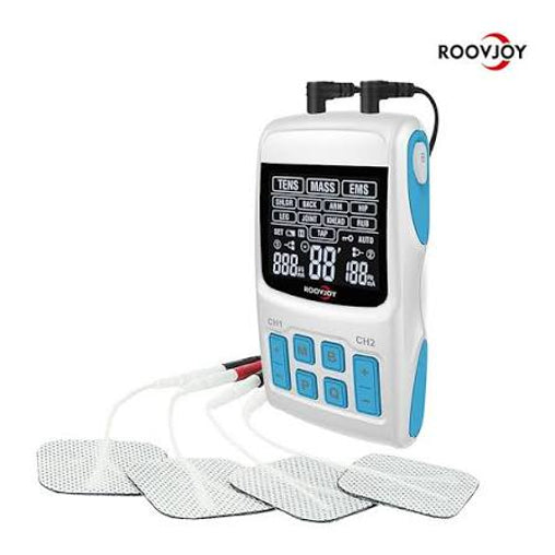 Roovjoy Electronic TENS Stimulator R-C1011 – Portable Muscle & Nerve Pain Relief Therapy Device (packaging may vary)