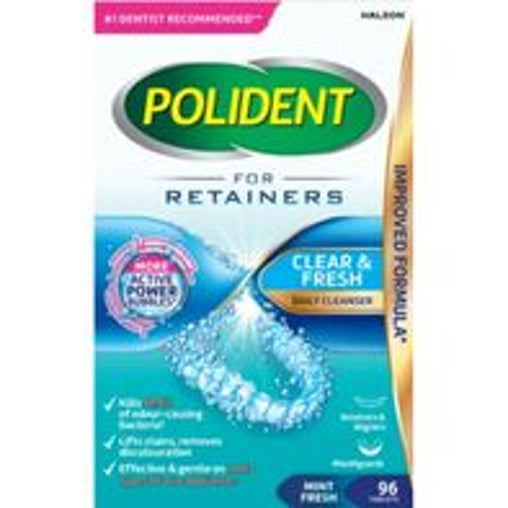 Polident Retainer & Dental Appliance Cleanser - 96 Tablets current product packaging