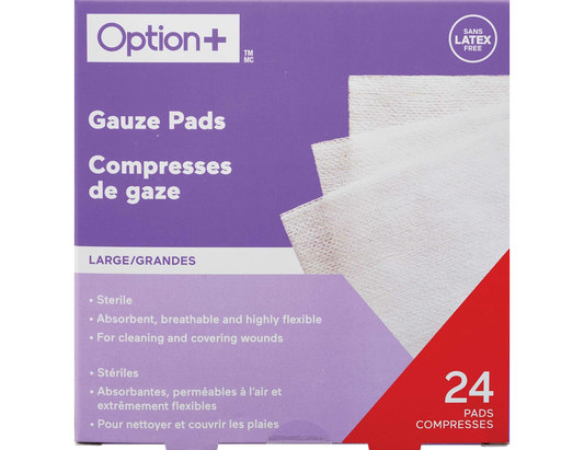 Option+ Sterile Non-Woven Gauze Pads, 4 x 4 in - 24 Pads current product packaging