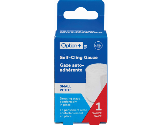 Option+ Self-Cling Gauze Bandage, 5 cm x 4.1 m - 1 Roll product packaging