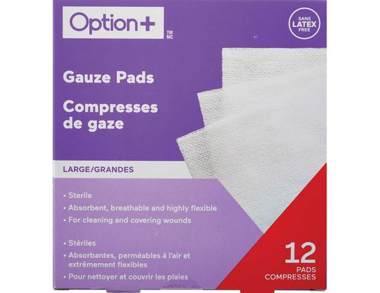 Option+ Sterile Gauze Pads, 4 x 4 in - 12 Pads current product packaging