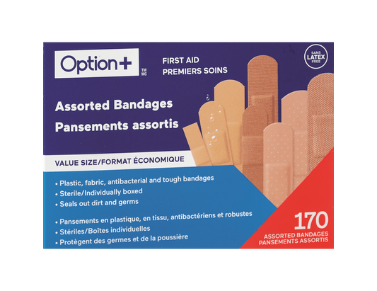 Option+ Assorted Bandages Value Size - 170 Bandages current product packaging