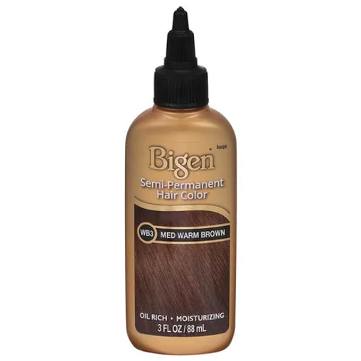 Bigen Semi-Permanent Hair Color, Med Warm Brown WB3 - 88 mL
