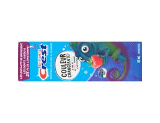 Crest Advanced Kids Chameleon Strawberry Toothpaste - 85 mL current product packaging