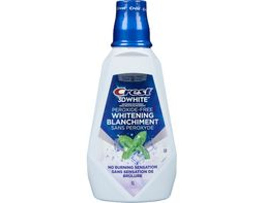 Crest 3D White Peroxide-Free Mouthwash Clean Mint - 1 L current product packaging