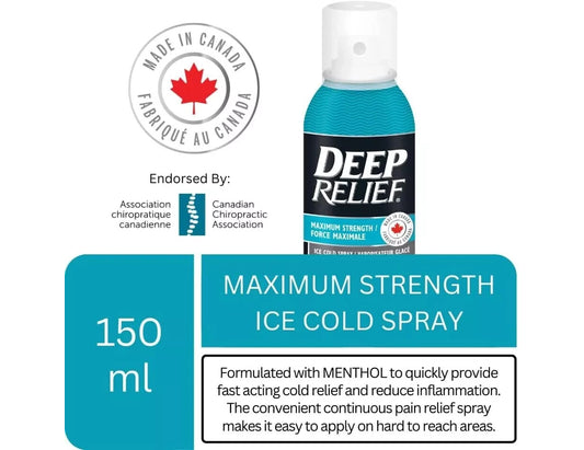 Deep Relief Advanced Ice Cold Pain Relief Spray - 150 mL product packaging