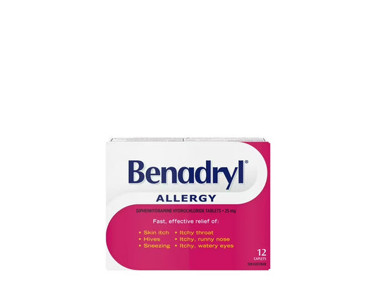 Benadryl Allergy 25mg Tablets – 12 Count